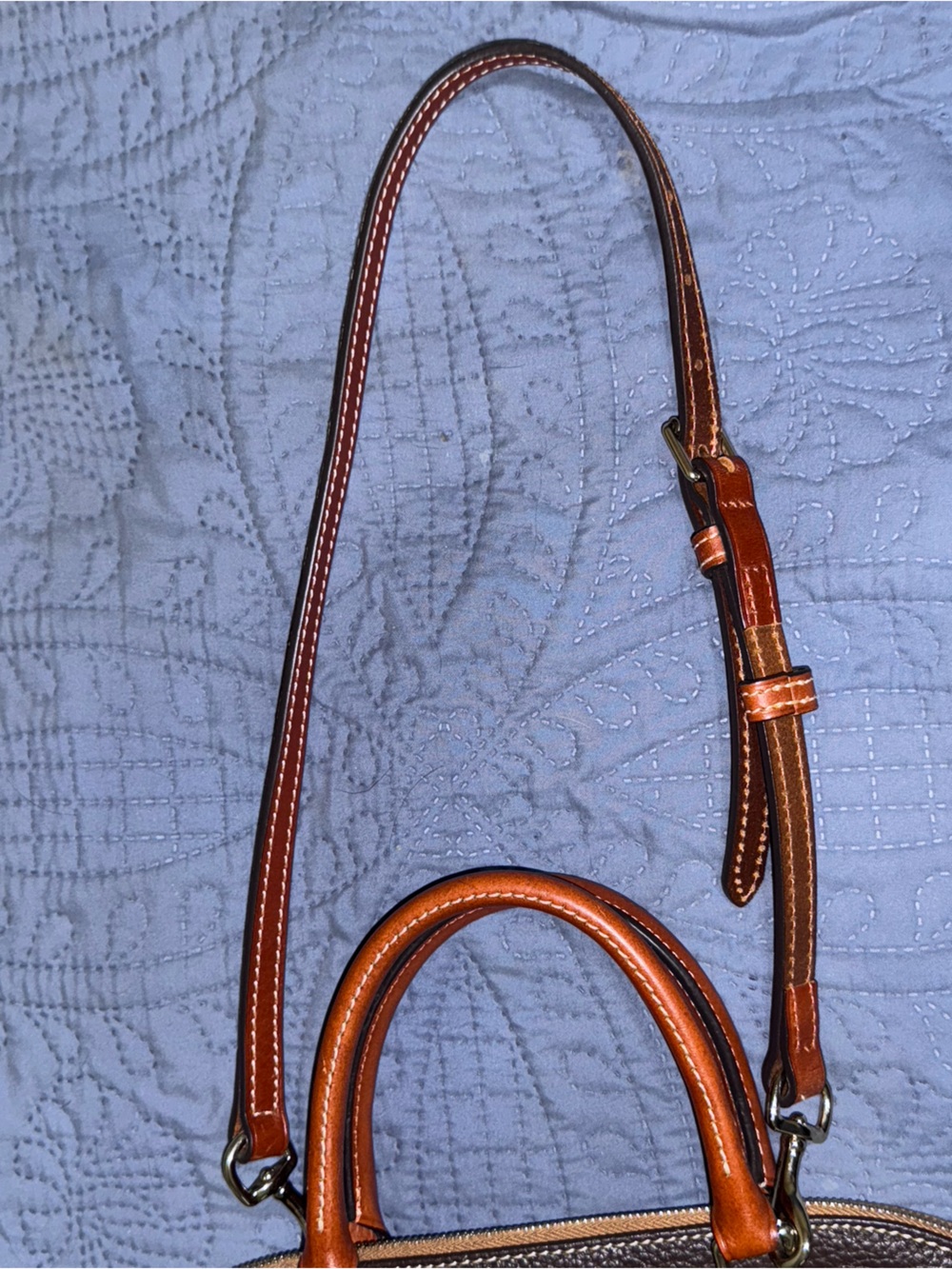 Dooney & Bourke Pebble Grain Zip Satchel - Brown Tmoro - Picture 6 of 8